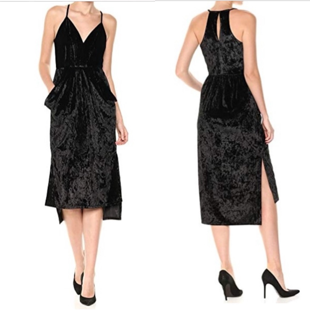 Bcbg Velvet High Low Dress Nwt